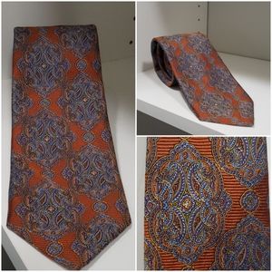 Jos. A. Bank Gold/Blue Paisley Silk Tie